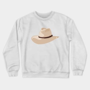 Beige horse hat with brown leather belt Crewneck Sweatshirt